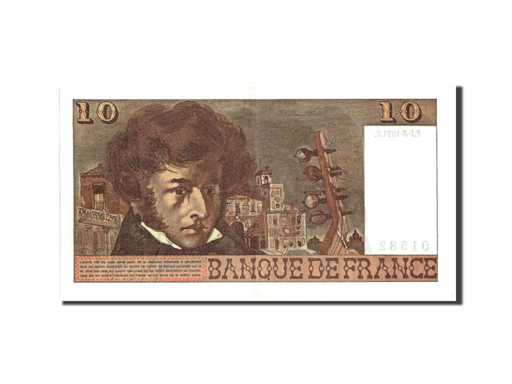 Banknot, Francja, 10 Francs, Berlioz, 1974, 1974-08-01, AU(55-58), Fayette:63.6
