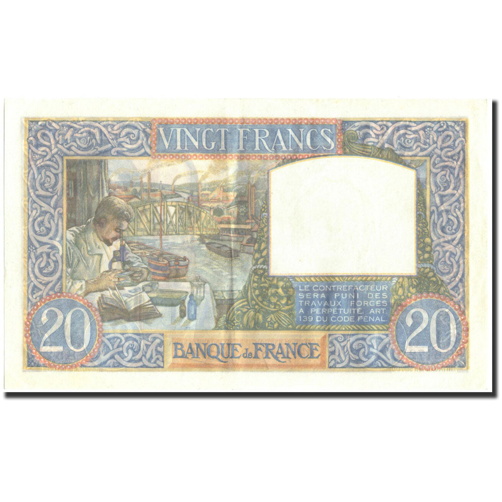 Billete, Francia, 20 Francs, 20 F 1939-1942 ''Science et Travail'', 1941