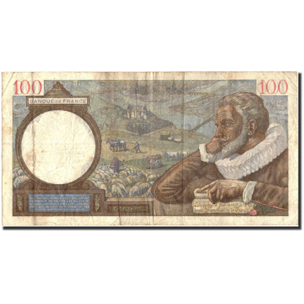 Geldschein, Frankreich, 100 Francs, 100 F 1939-1942 ''Sully'', 1940, 1940-12-19