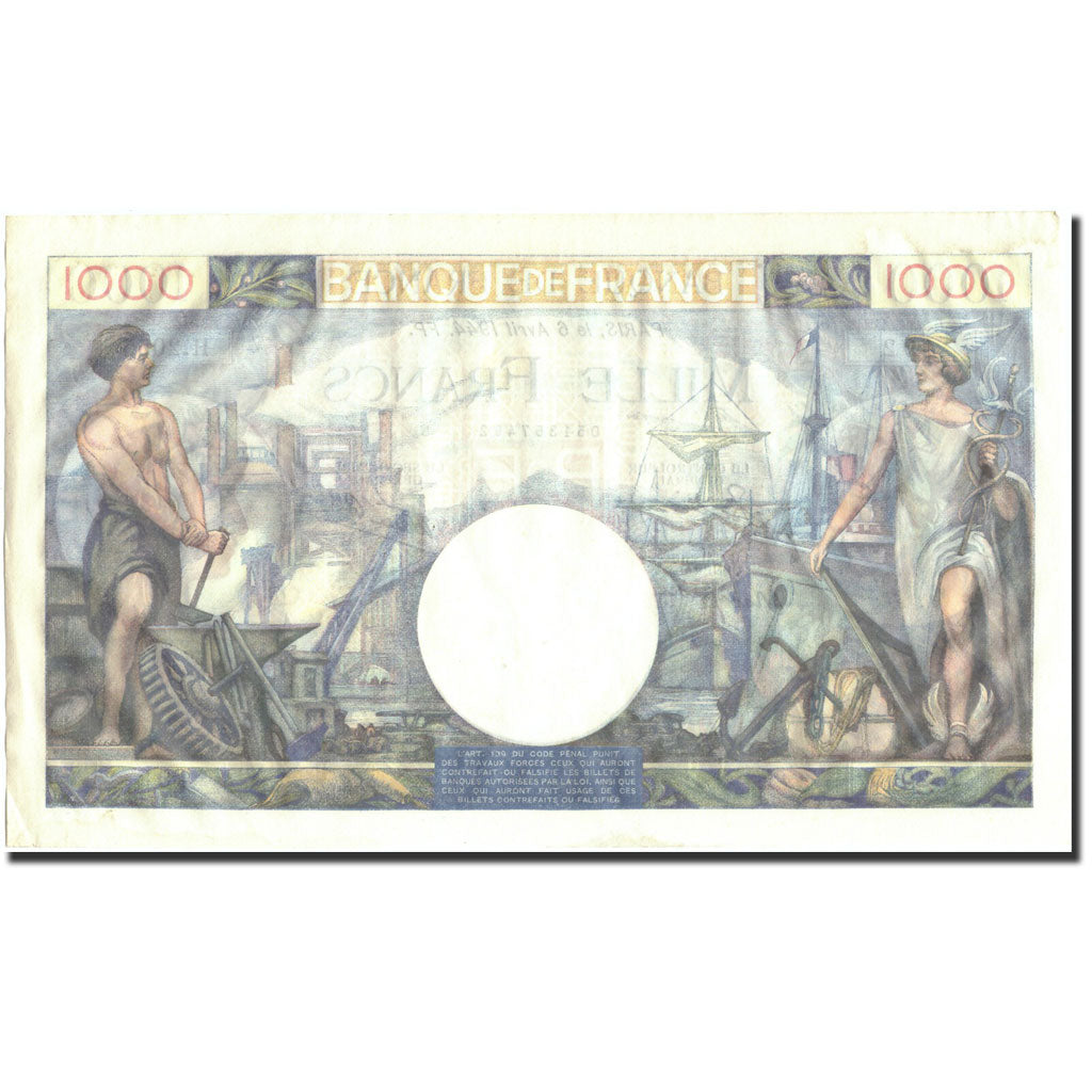 Francia, 1000 Francs, Commerce et Industrie, 1944-04-06, H.2055, SPL-