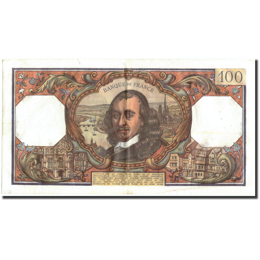 Geldschein, Frankreich, 100 Francs, 100 F 1964-1979 ''Corneille'', 1968