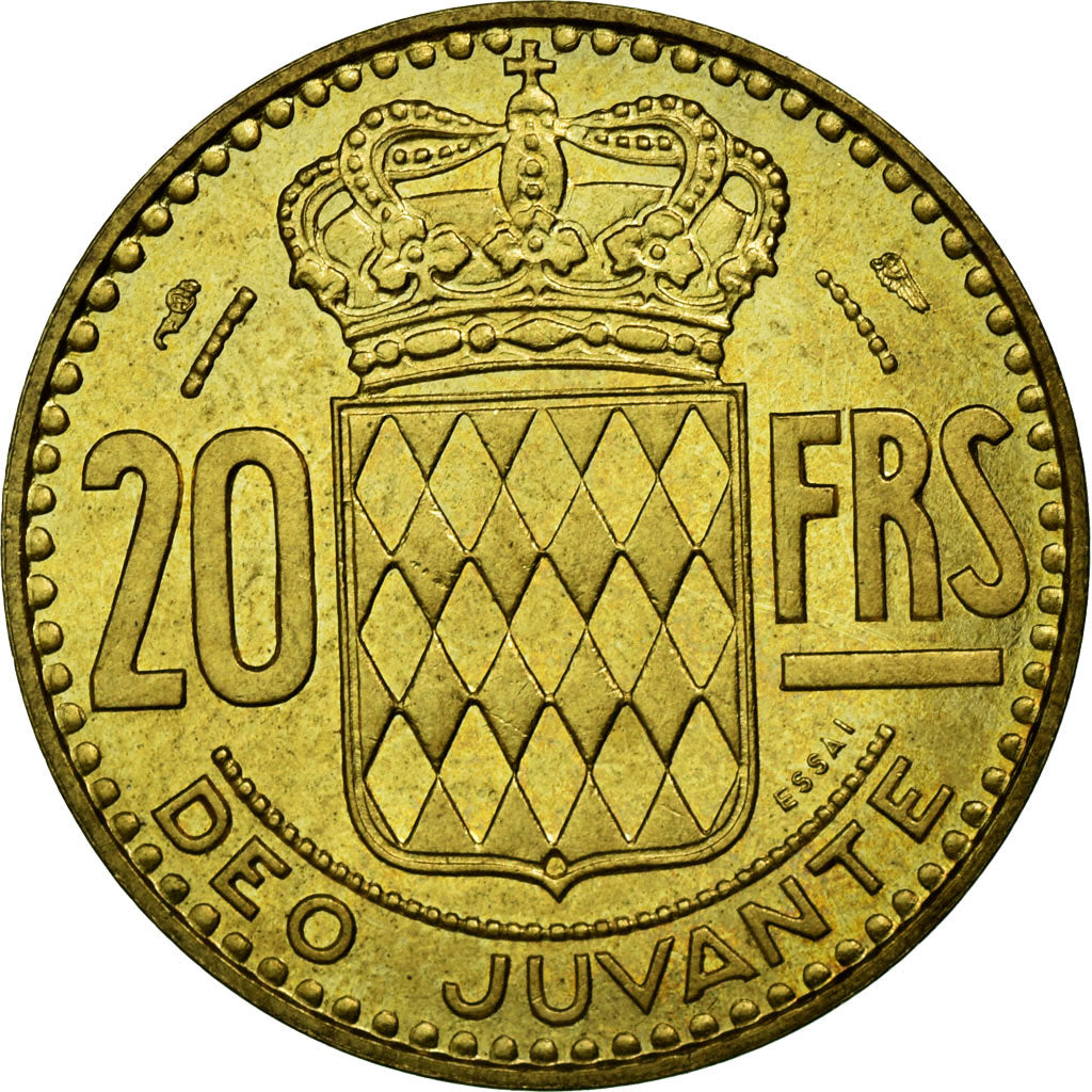 Coin, Monaco, 20 Francs, 1950, MS(65-70), Aluminium-Bronze, Gadoury:140