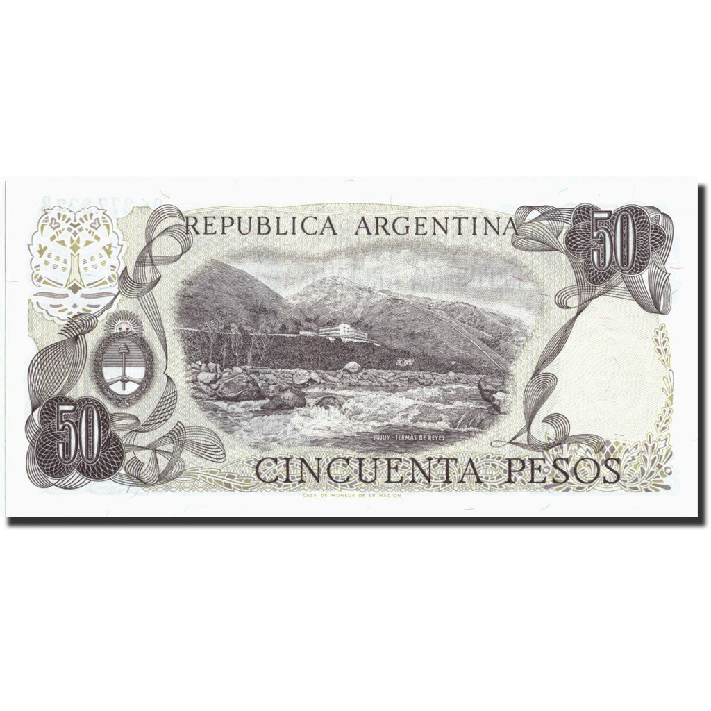 Banknote, Argentina, 50 Pesos Argentinos, Undated, Undated, KM:314a, UNC(63)
