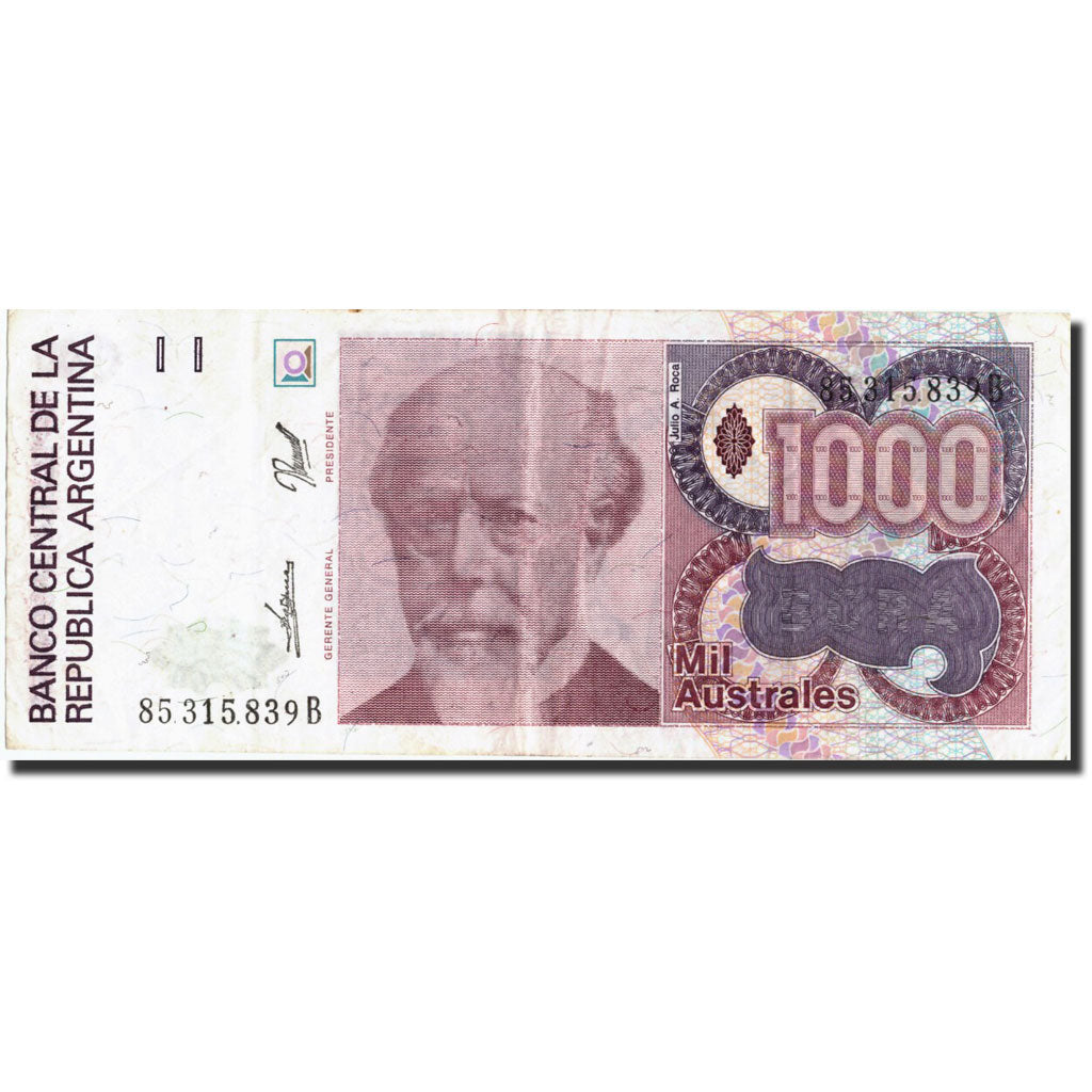 Geldschein, Argentinien, 1000 Australes, Undated (1988-90), Undated (1988-1990)