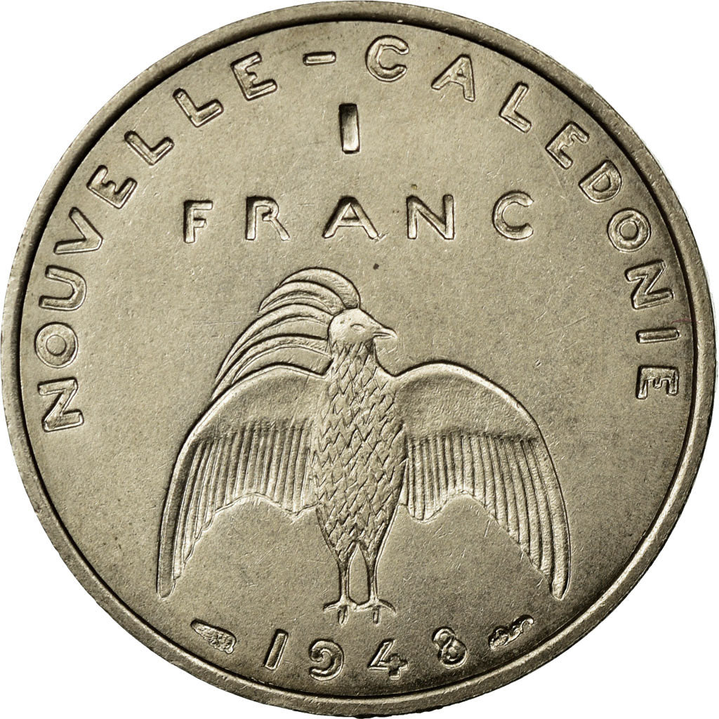 Coin, New Caledonia, Franc, 1948, Paris, AU(55-58), Nickel-Bronze, Lecompte:23
