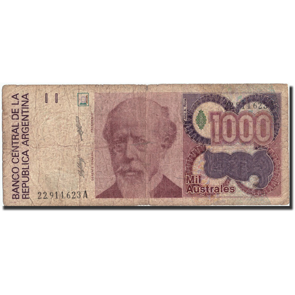 Geldschein, Argentinien, 1000 Australes, Undated (1988-90), Undated (1988-1990)
