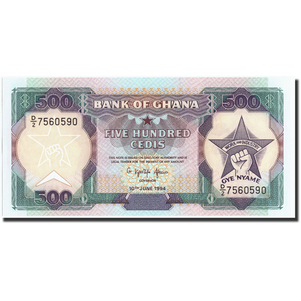 Billete, 500 Cedis, 1994, Ghana, KM:28c, 1994-06-22, UNC