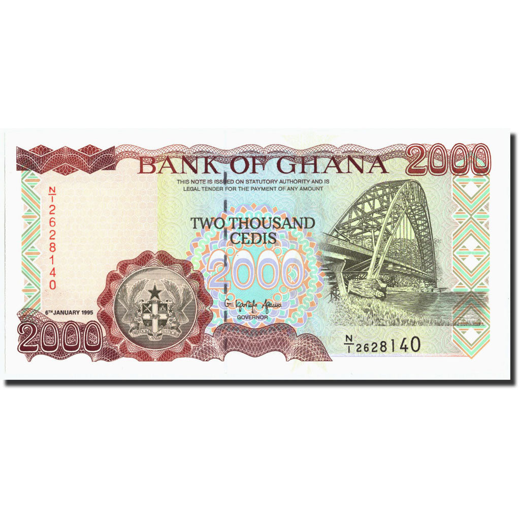 Billete, 2000 Cedis, 1995, Ghana, KM:30b, 1995-01-06, UNC
