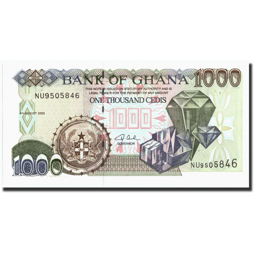 Billete, 1000 Cedis, 2003, Ghana, KM:32i, 2003-08-04, SC+