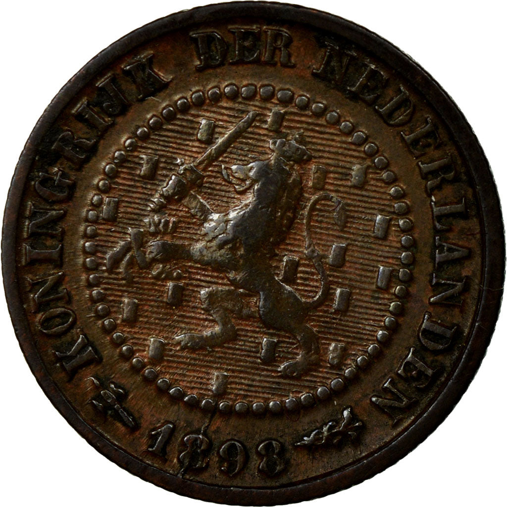 Coin, Netherlands, Wilhelmina I, 1/2 Cent, 1898, EF(40-45), Bronze, KM:109.2