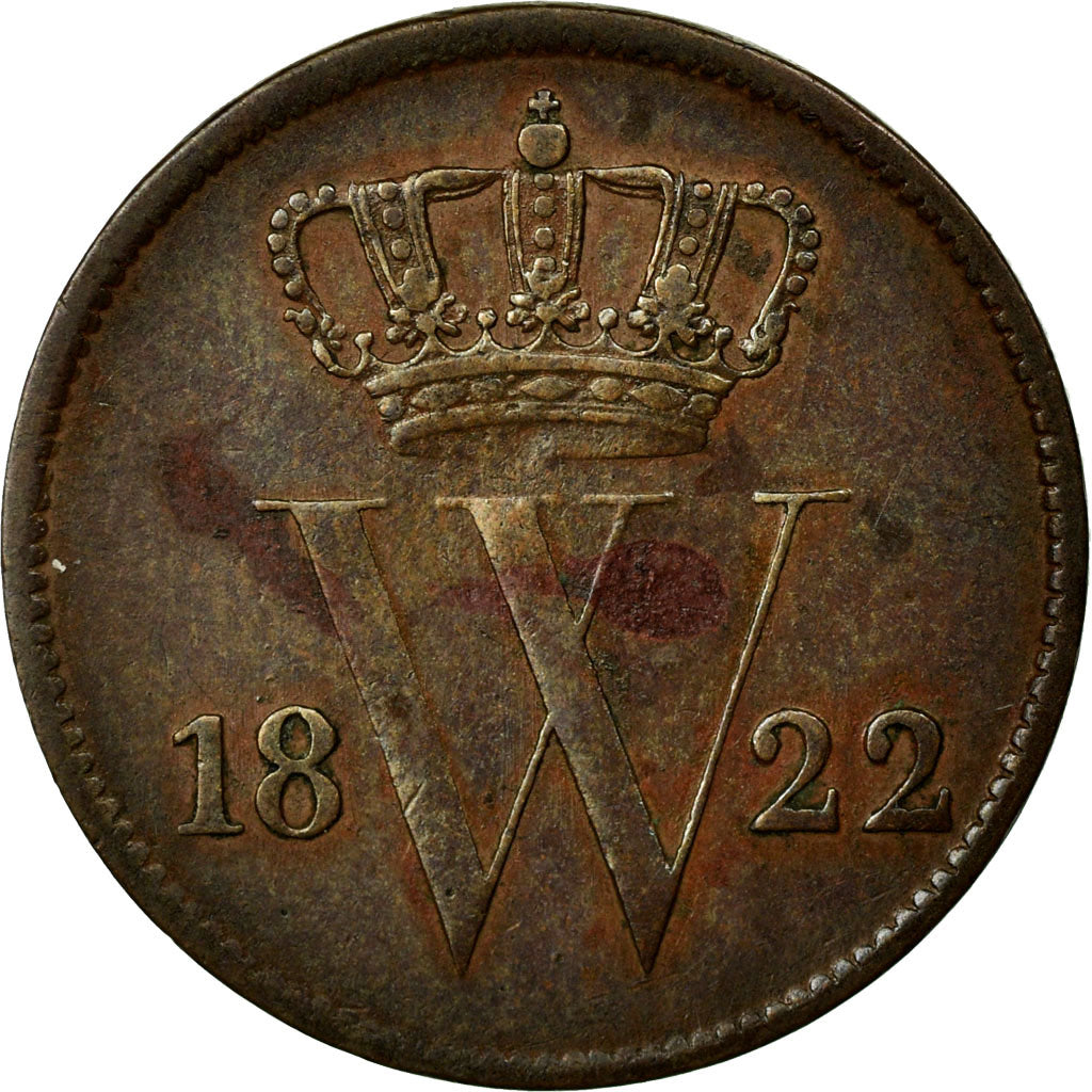 Coin, Netherlands, William I, Cent, 1822, EF(40-45), Copper, KM:47