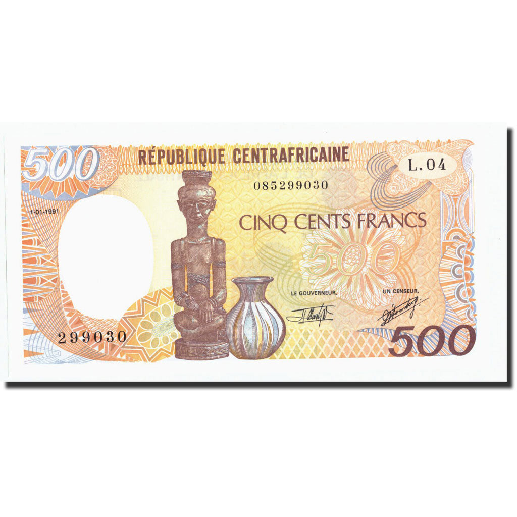 Banknote, Central African Republic, 500 Francs, 1991, 1991-01-01, KM:14d