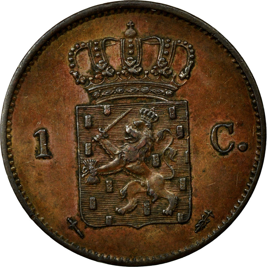 Moneda, Países Bajos, William III, Cent, 1864, EBC+, Cobre, KM:100