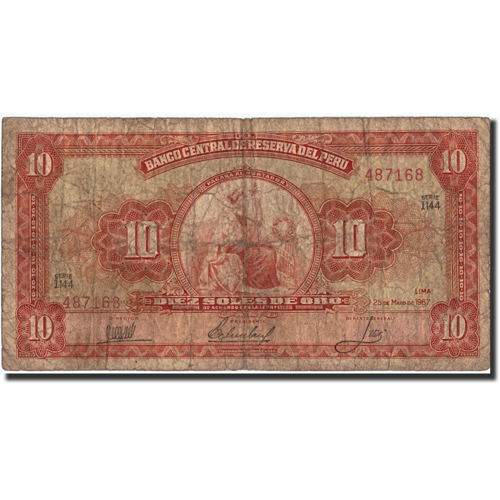 Banconote, Perù, 10 Soles De Oro, 1967, KM:84a, 1967-05-25, B
