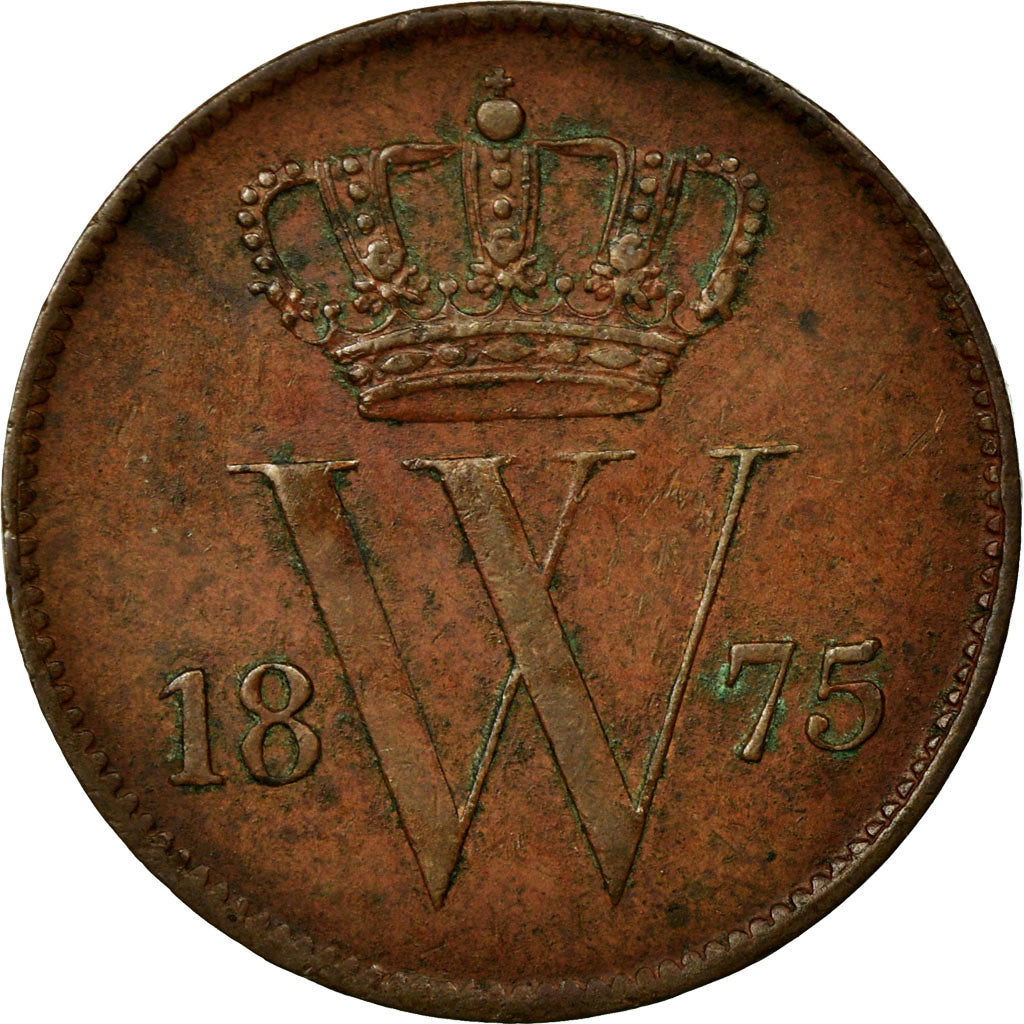 Moneta, Paesi Bassi, William III, Cent, 1875, BB+, Rame, KM:100