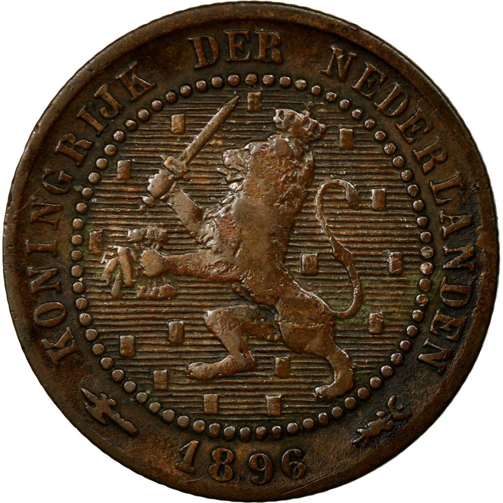 Coin, Netherlands, Wilhelmina I, Cent, 1896, VF(30-35), Bronze, KM:107.2