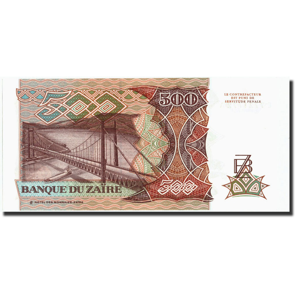 Banconote, Zaire, 500 Zaïres, 1989, KM:34a, 1989-06-24, FDS