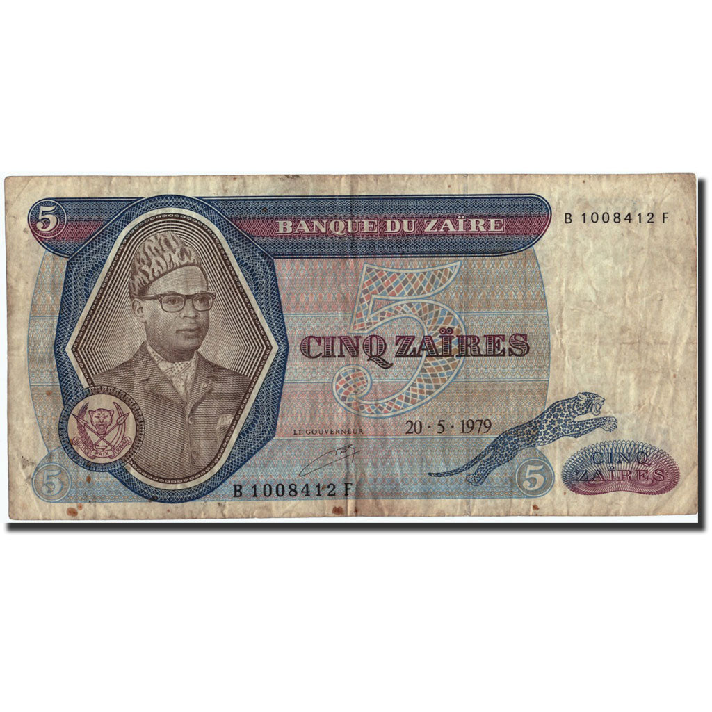 Billet, Zaïre, 5 Zaïres, 1979, 1979-05-20, KM:22a, B