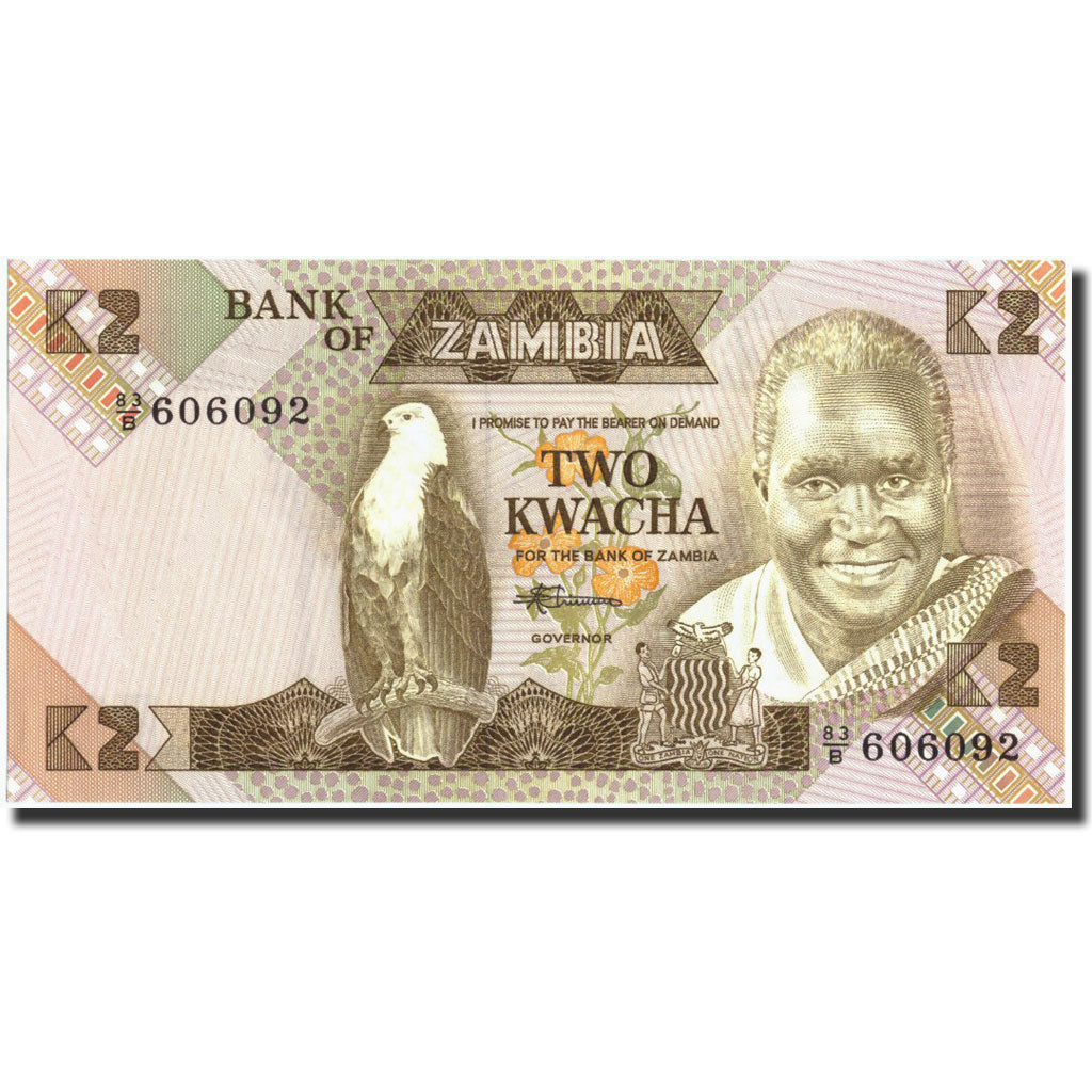 Billet, Zambie, 2 Kwacha, Undated (1980-88), Undated, KM:24c, NEUF
