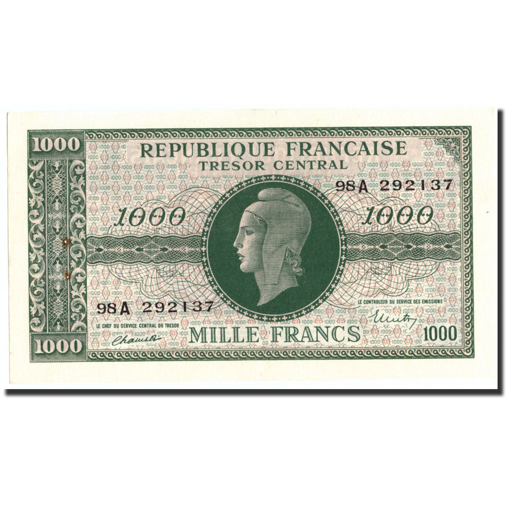 Banknote, France, 1000 Francs, 1943-1945 Marianne, 1945, Undated (1945)