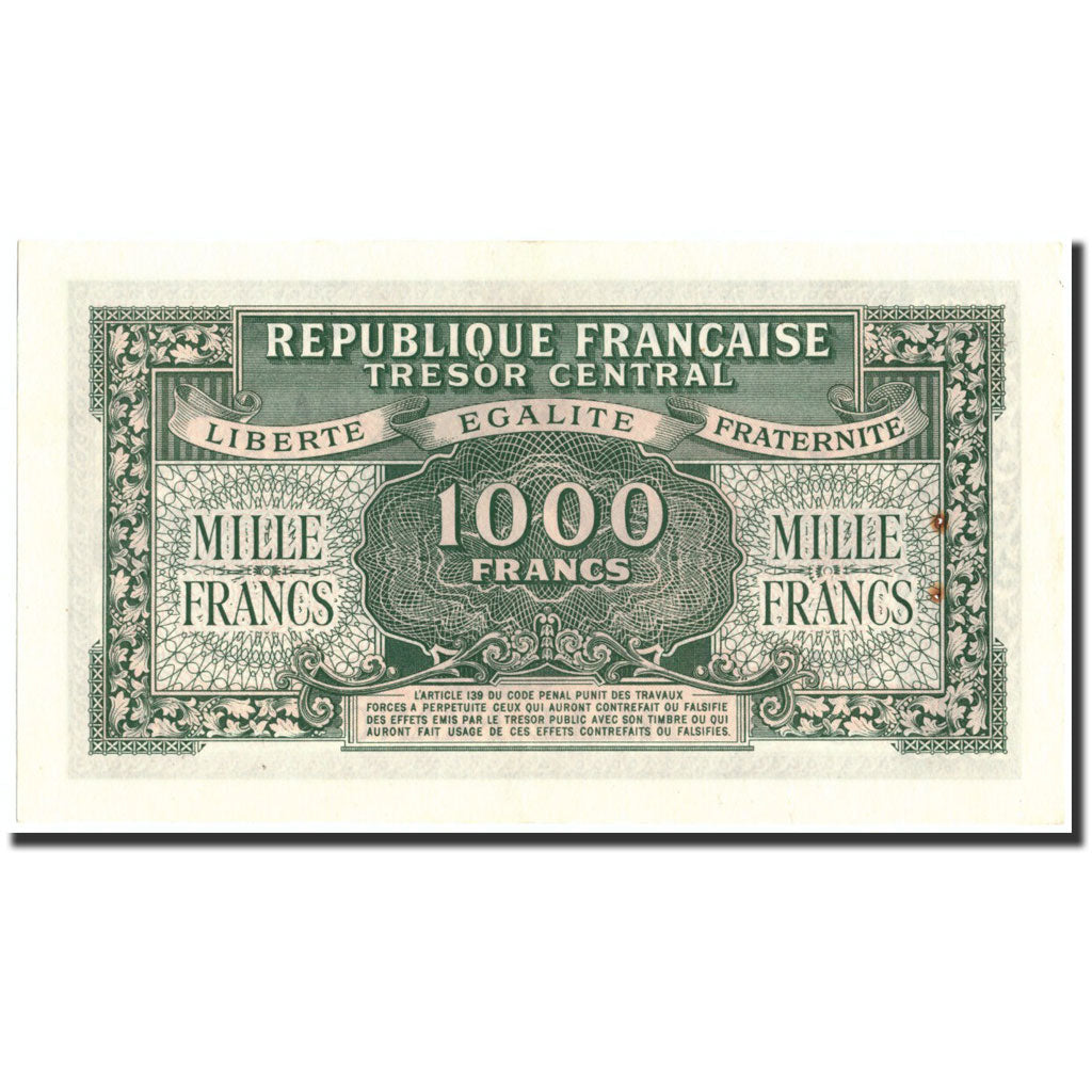 Banknote, France, 1000 Francs, 1943-1945 Marianne, 1945, Undated (1945)