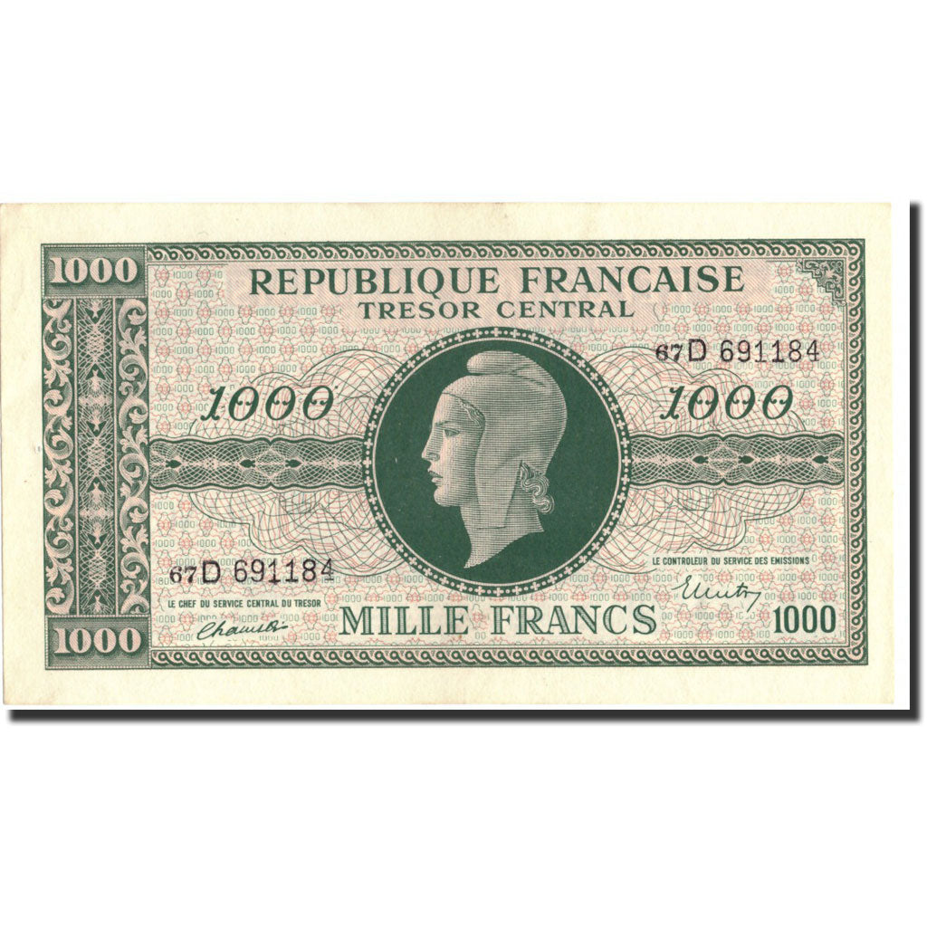 Banknote, France, 1000 Francs, 1943-1945 Marianne, undated (1945), Undated
