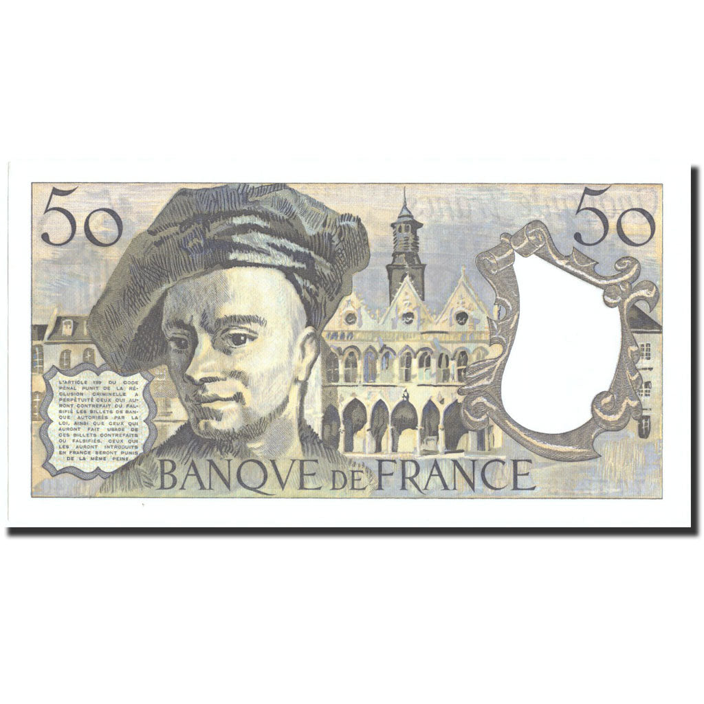 Geldschein, Frankreich, 50 Francs, 50 F 1976-1992 ''Quentin de La Tour'', 1984