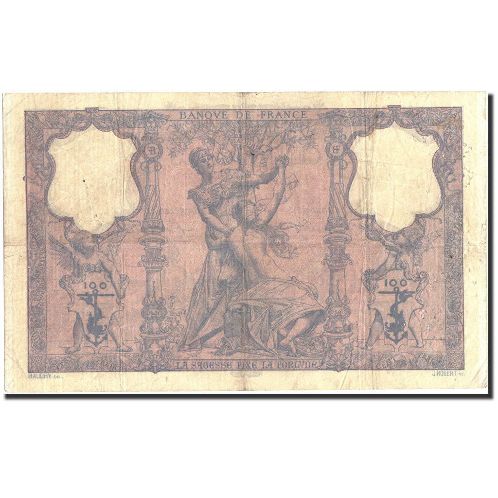 Banknote, France, 100 Francs, 100 F 1888-1909 ''Bleu et Rose'', 1896