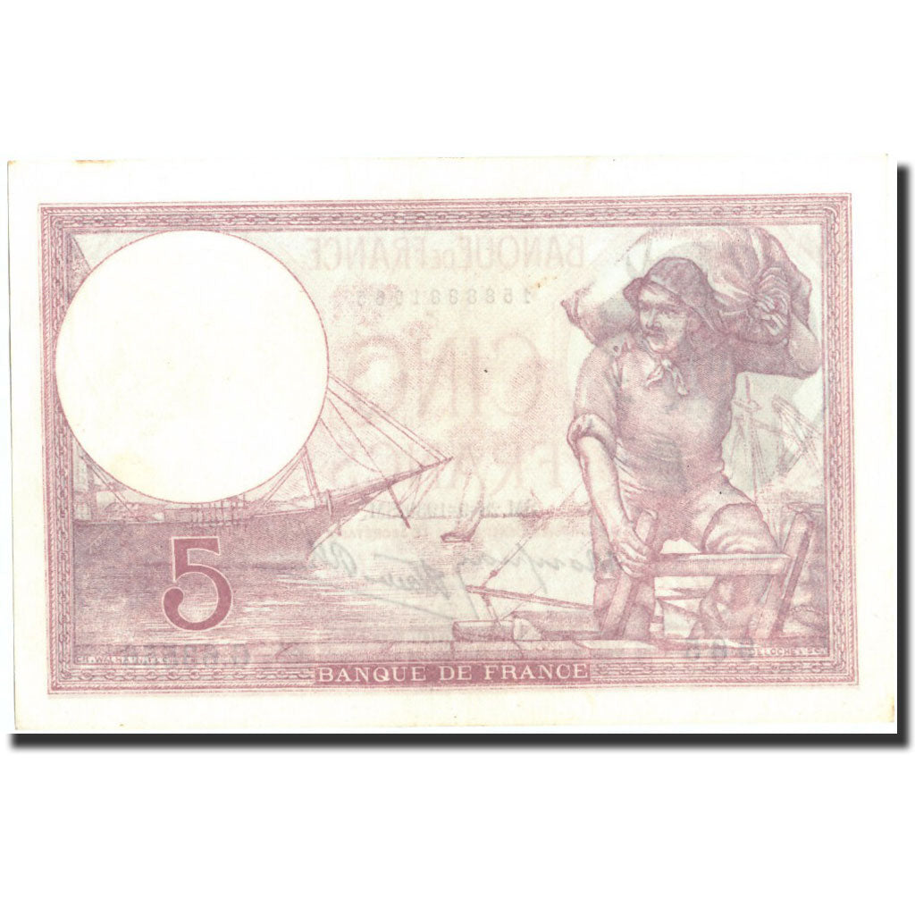 Biljet, Frankrijk, 5 Francs, 5 F 1917-1940 ''Violet'', 1939, 1939-09-28, SUP+