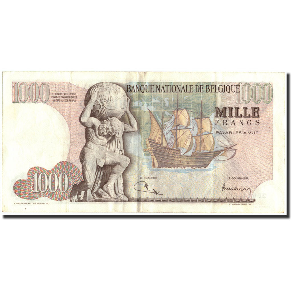 Banknote, Belgium, 1000 Francs, 1973, 1973-02-21, KM:136b, EF(40-45)