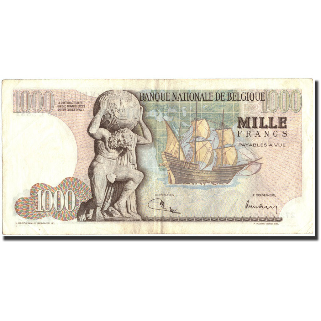Banknot, Belgia, 1000 Francs, 1973, 1973-01-08, KM:136b, EF(40-45)