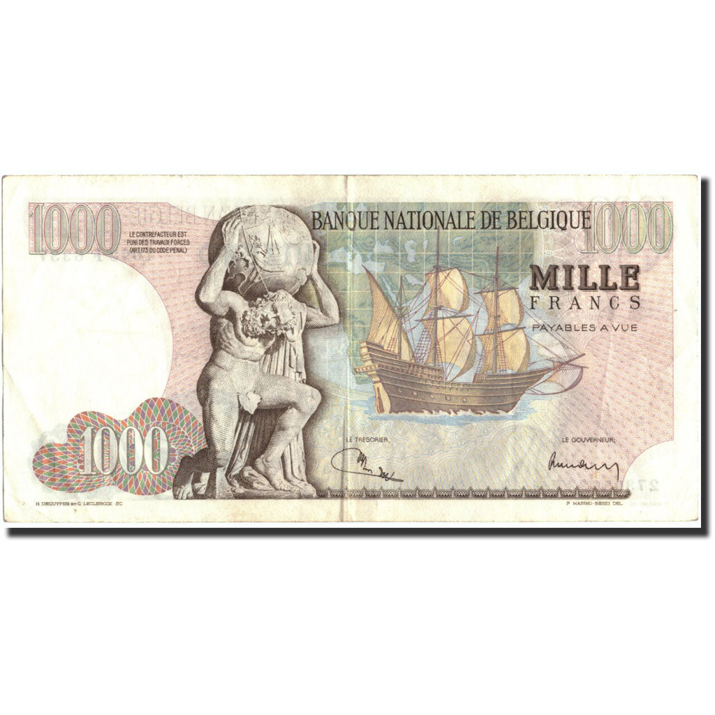 Banconote, Belgio, 1000 Francs, 1973, KM:136b, 1973-01-09, BB