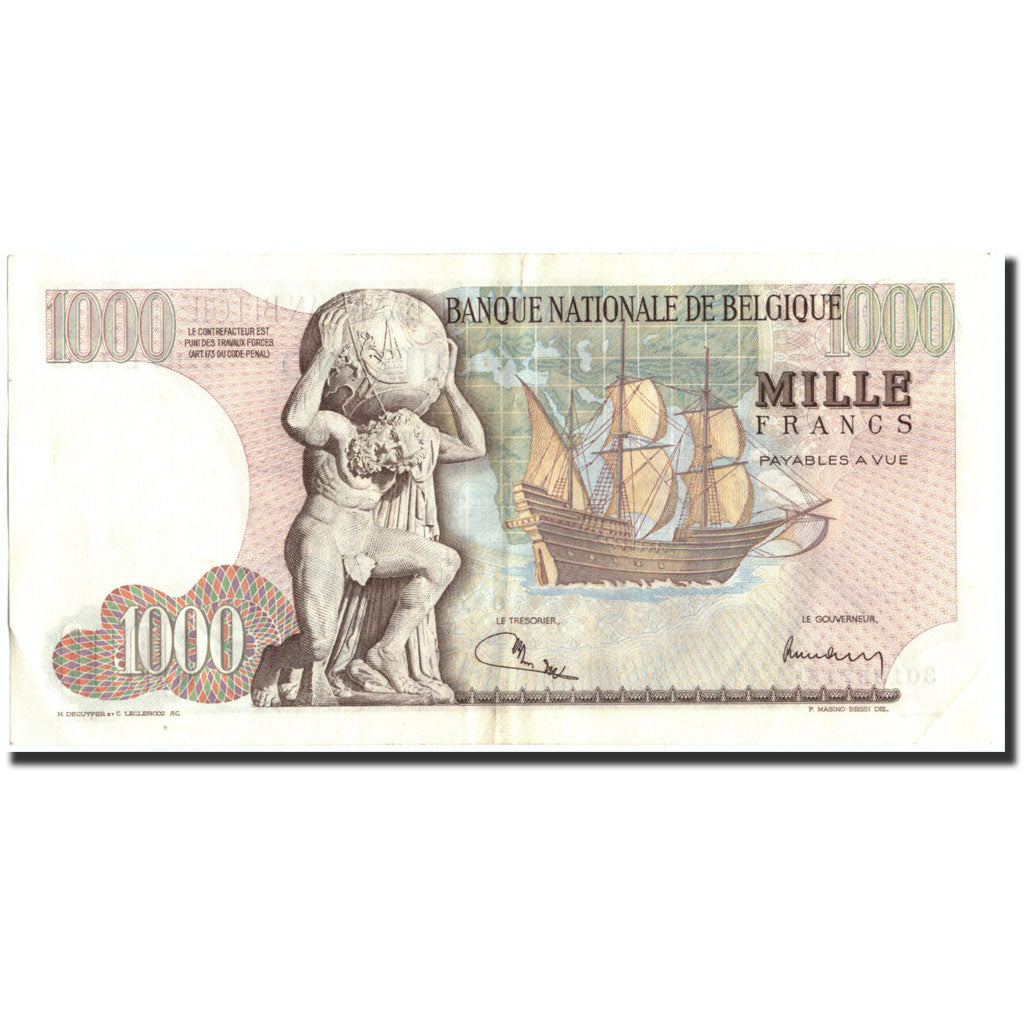 Banknote, Belgium, 1000 Francs, 1973, 1973-03-02, KM:136b, EF(40-45)