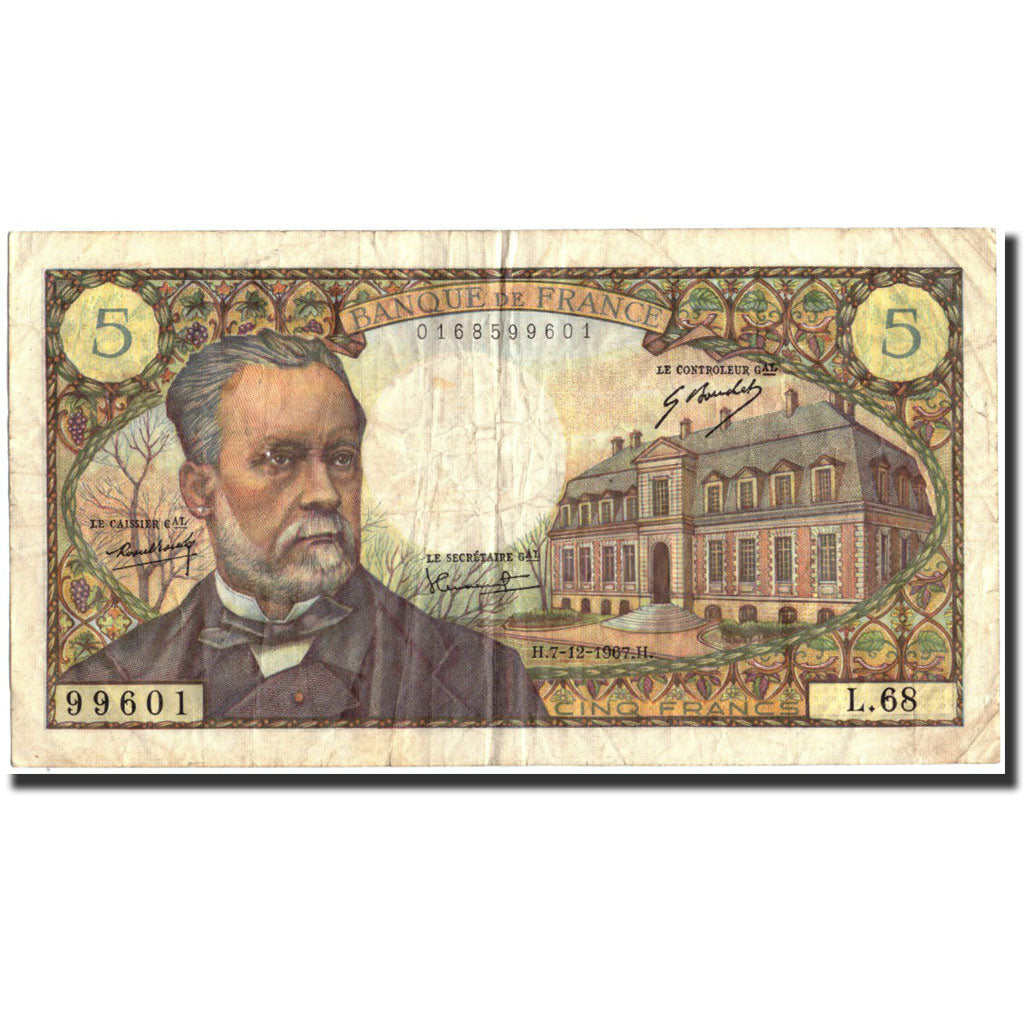 Geldschein, Frankreich, 5 Francs, 5 F 1966-1970 ''Pasteur'', 1967, 1967-12-07