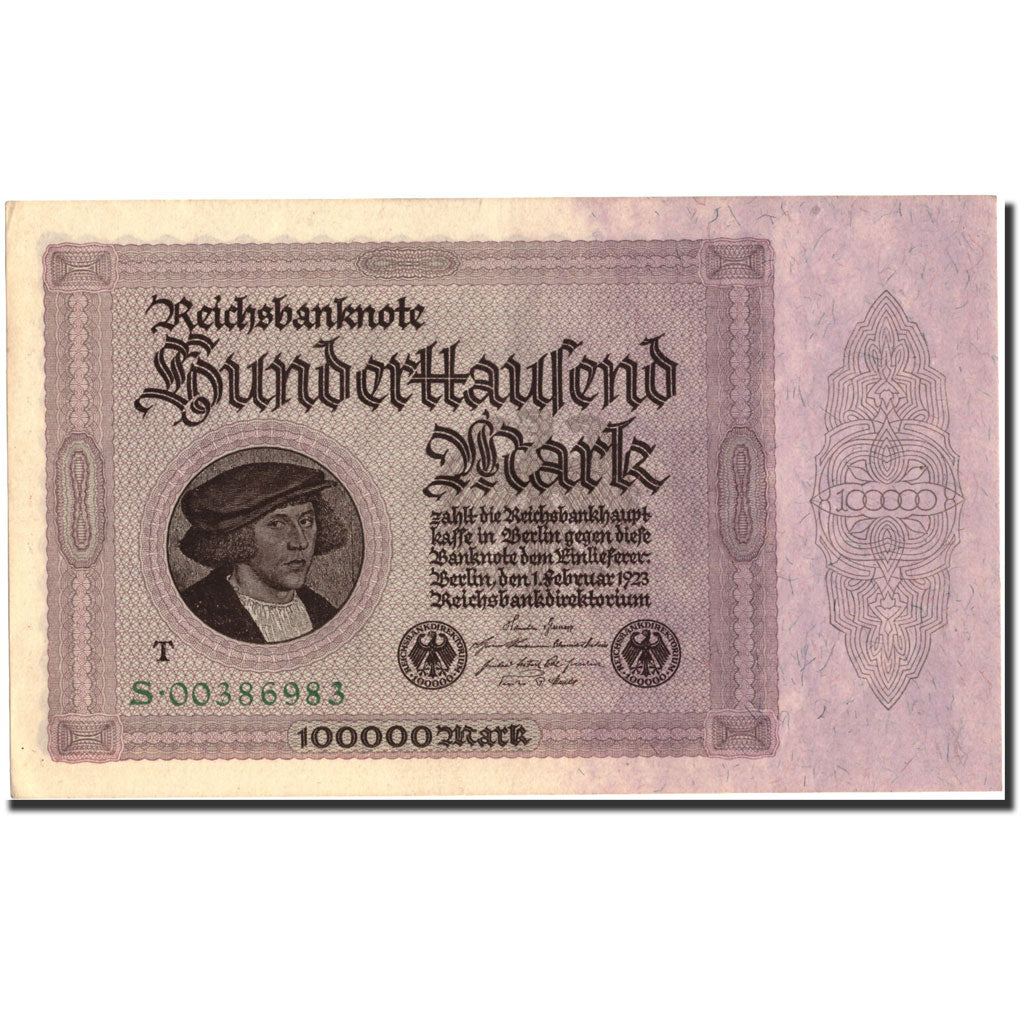 Billet, Allemagne, 100,000 Mark, 1923, 1923-02-01, KM:83b, SUP+