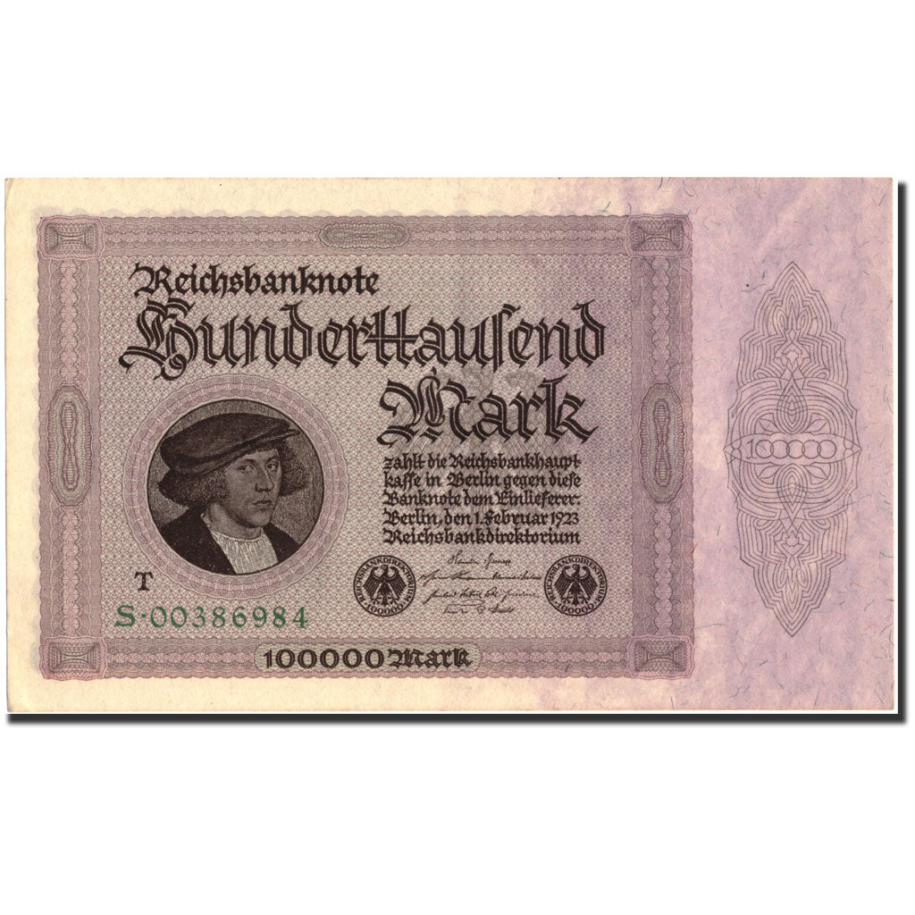 Billete, 100,000 Mark, 1923, Alemania, KM:83b, 1923-02-01, EBC+