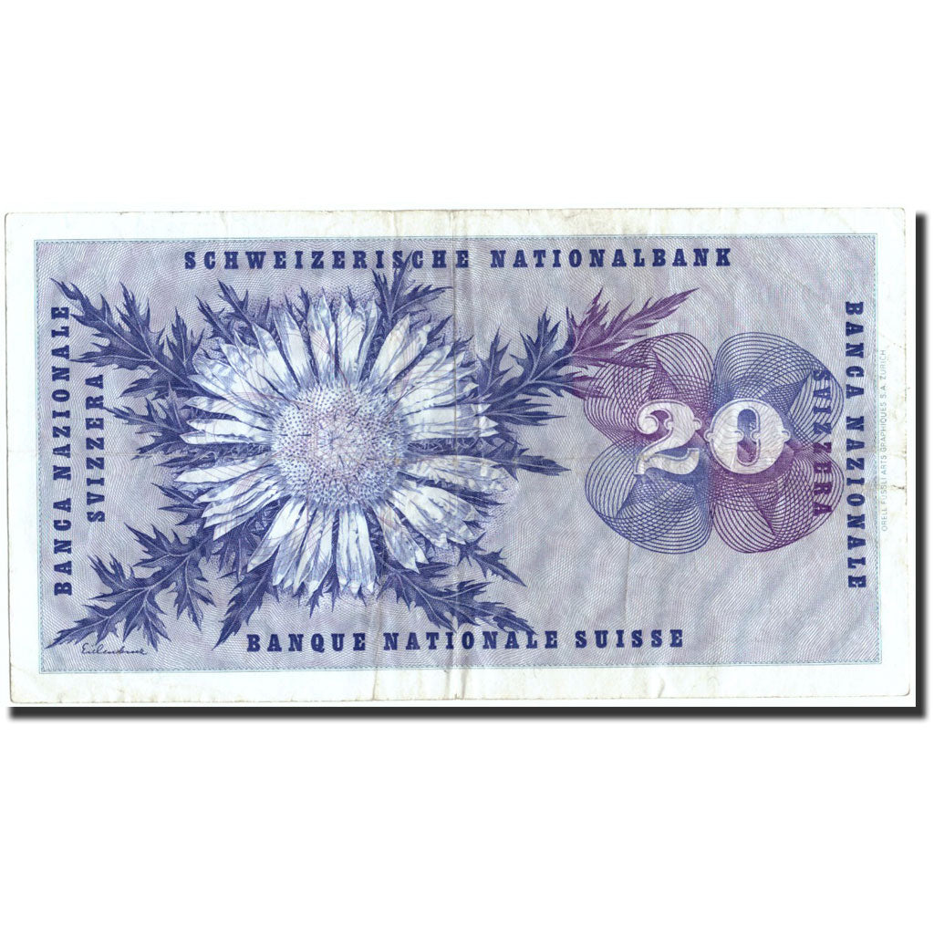 Geldschein, Schweiz, 20 Franken, 1974, 1974-02-07, KM:46v, SS