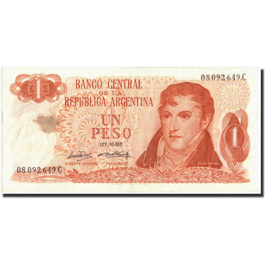 Banknote, Argentina, 1 Peso, Undated (1974), Undated, KM:287, VF(20-25)