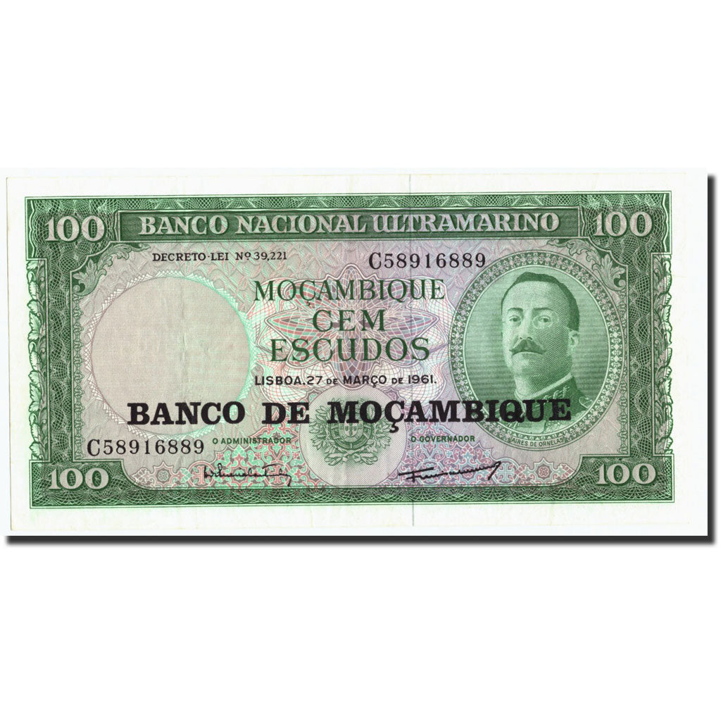 Banconote, Mozambico, 100 Escudos, 1961, KM:117a, 1961-03-27, BB+