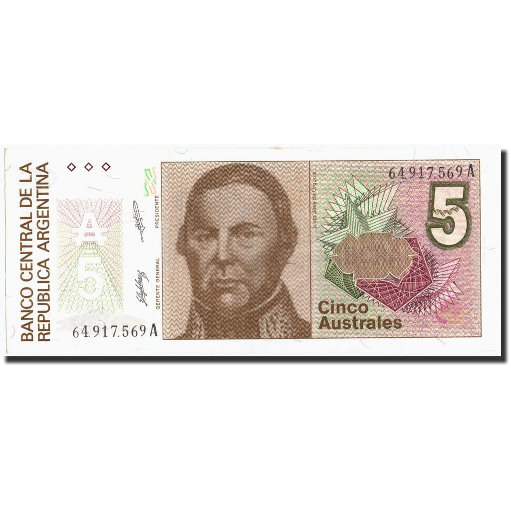 Banknote, Argentina, 5 Australes, Undated (1985-89), Undated, KM:324b, UNC(63)