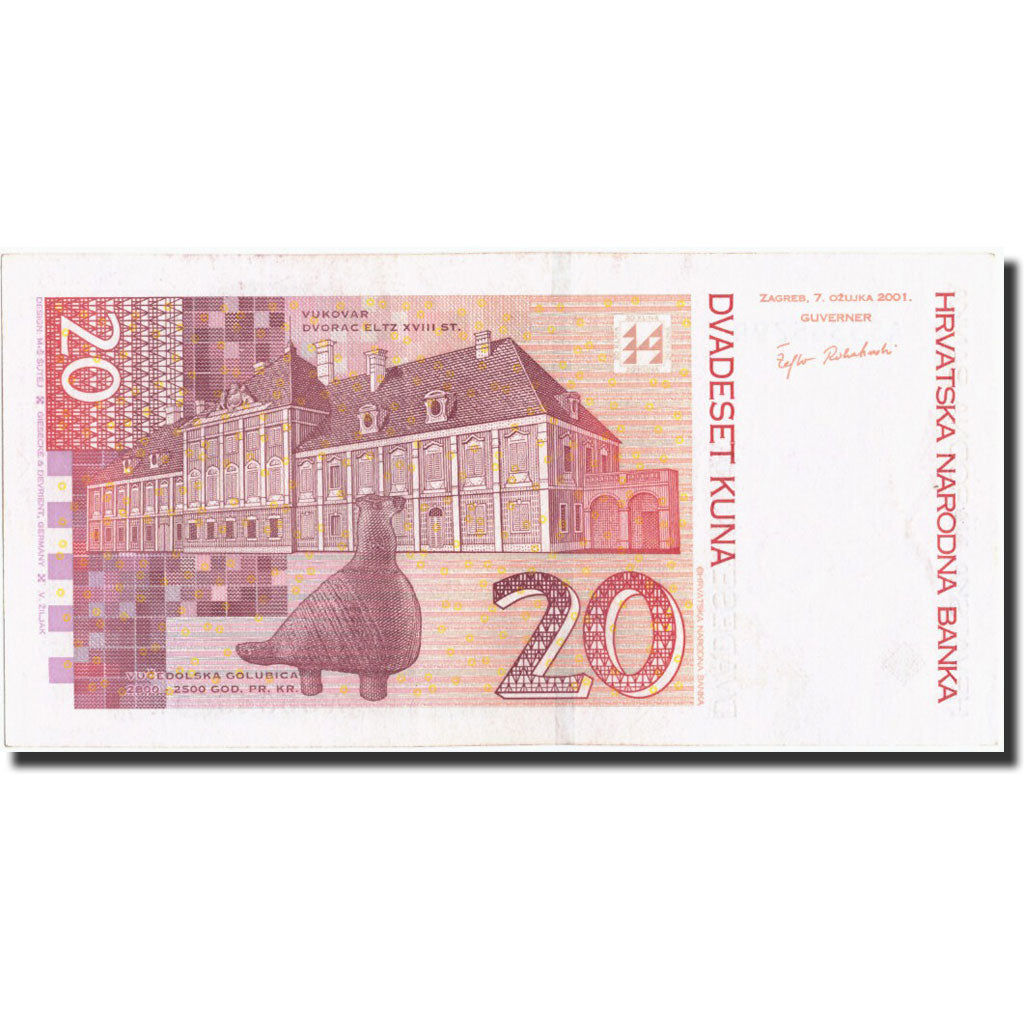 Geldschein, Kroatien, 20 Kuna, 2001, 2001-03-07, KM:39, VZ