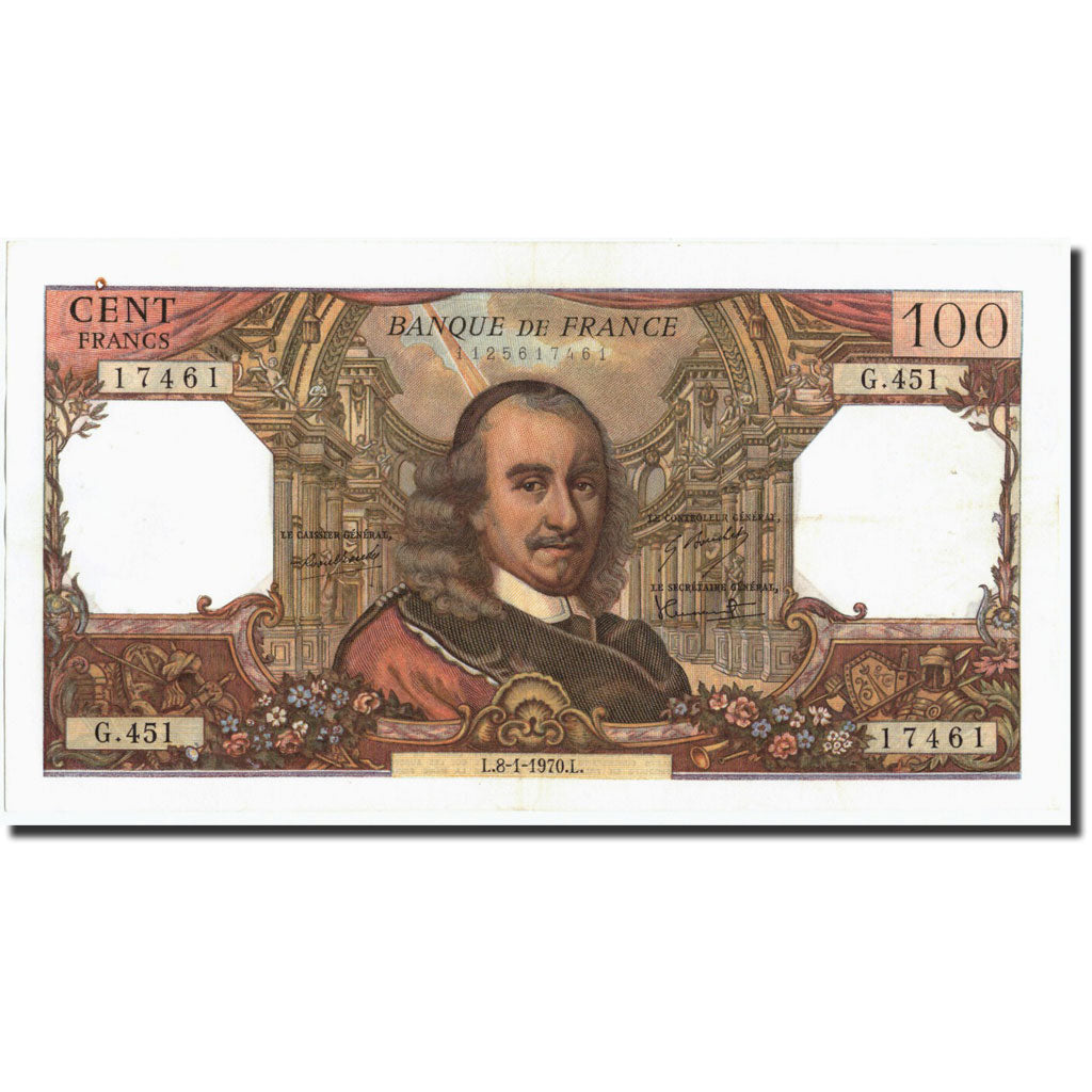 Billet, France, 100 Francs, 100 F 1964-1979 ''Corneille'', 1970, 1970-01-08
