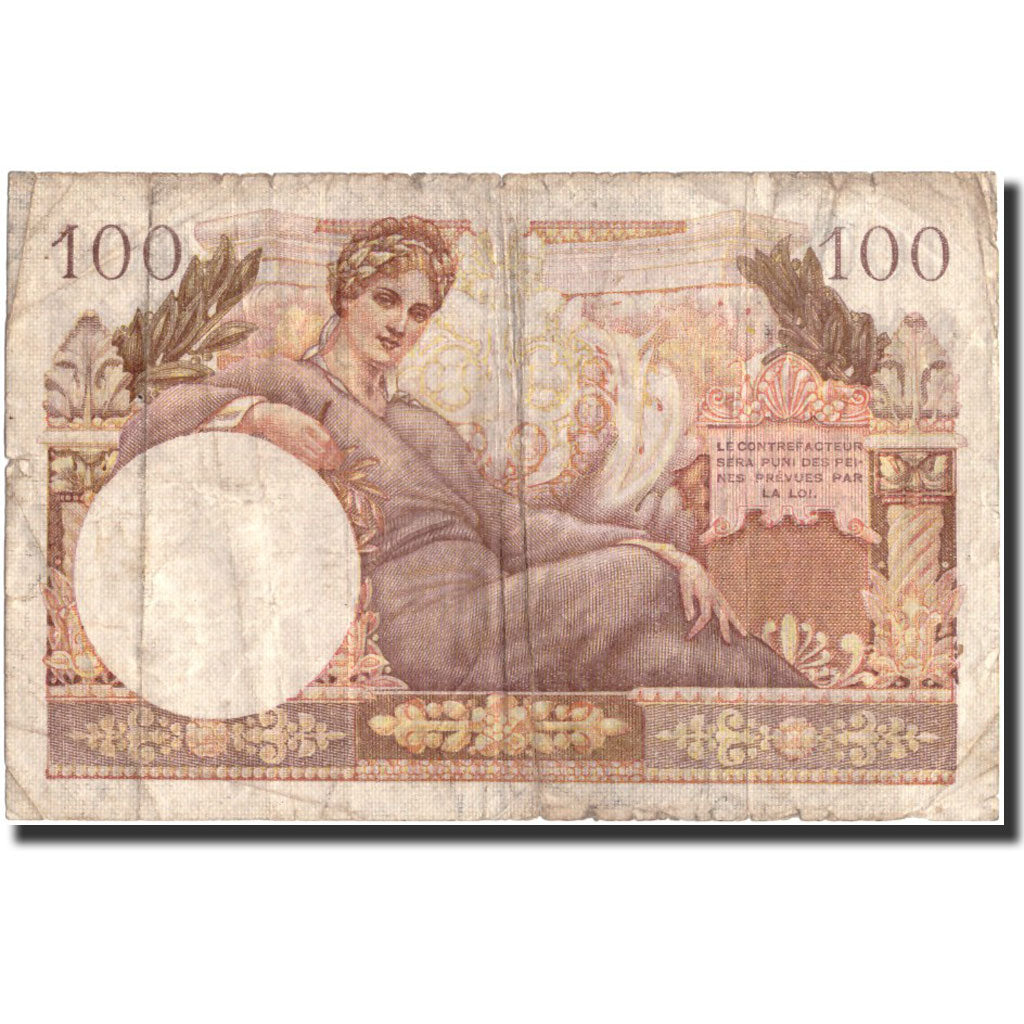 Banknote, France, 100 Francs, 1947 French Treasury, Undated (1955), Undated