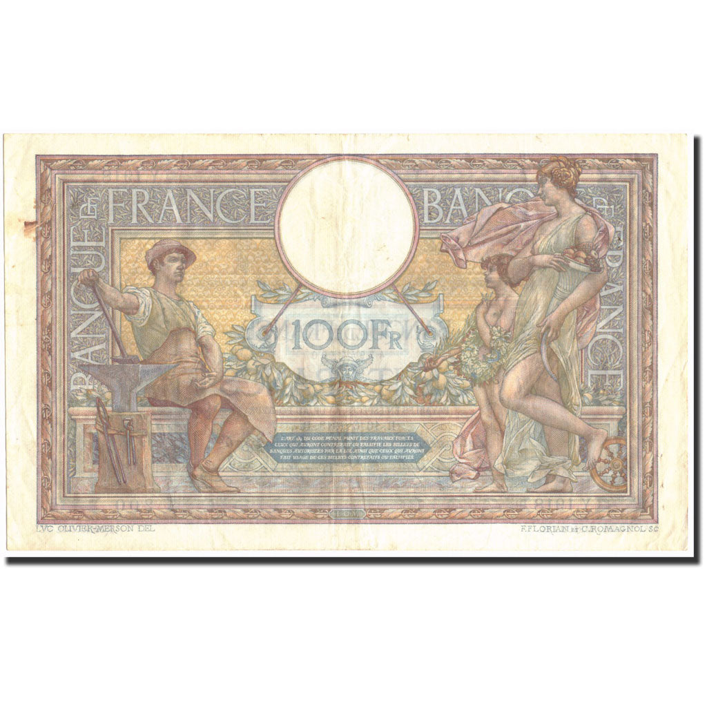 Geldschein, Frankreich, 100 Francs, 100 F 1908-1939 ''Luc Olivier Merson''