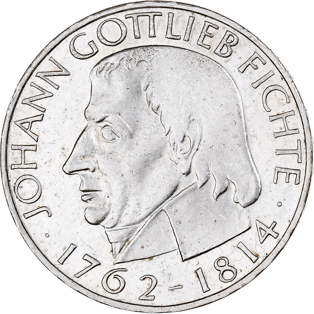 Germania, 5 Mark, Johann Gottlieb Fichte, 1964, Hamburg, FS, Argento, SPL