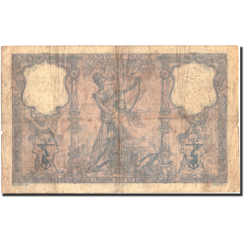 Banconote, Francia, 100 Francs, 100 F 1888-1909 ''Bleu et Rose'', 1891