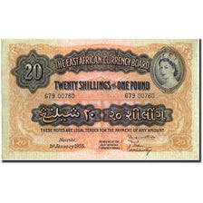 EAST AFRICA, 20 Shillings = 1 Pound, 1955-01-01, AU 50 EPQ, PMG
