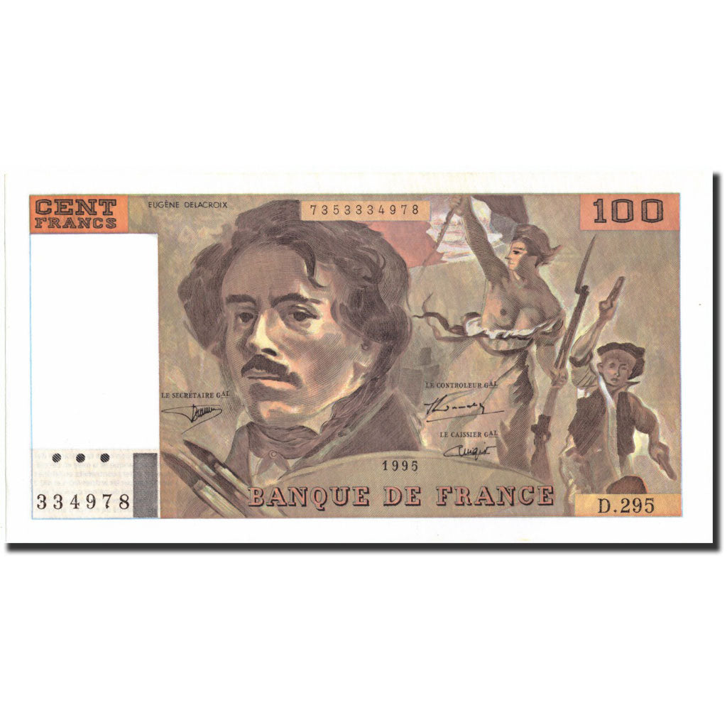 France, 100 Francs, 100 F 1978-1995 ''Delacroix'', 1995, 1995, SPL+