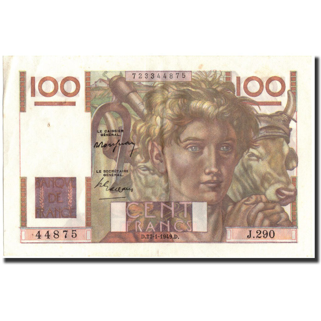 Francia, 100 Francs, 100 F 1945-1954 ''Jeune Paysan'', 1949, 1949-01-27, MBC+