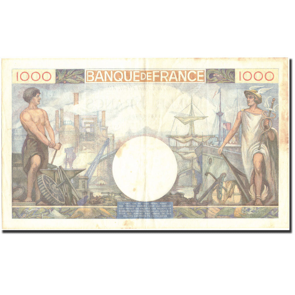 Francia, 1000 Francs, 1 000 F 1940-1944 ''Commerce et Industrie'', 1941